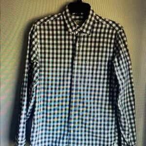 Men's Black and White Checkered Shirt